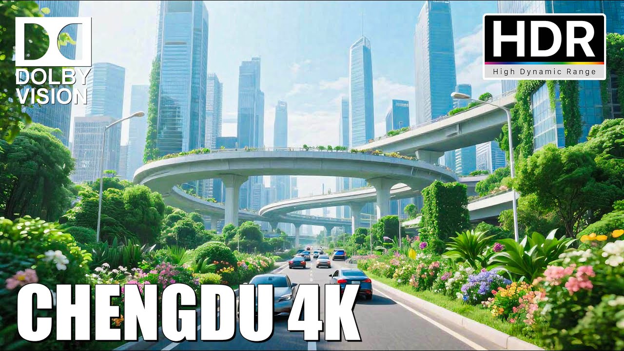 Driving Tour in Chengdu, China: Beautiful Modern Garden City Downtown