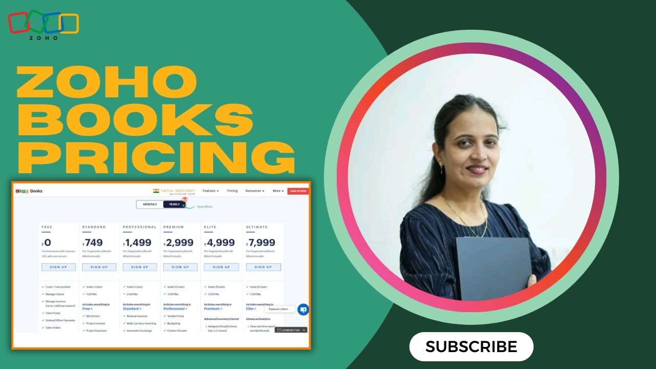 Zoho Books Pricing -  Guide for Zoho Books Cost | CA Nikita Joshi | Zoho Books | Cloud Books Acedemy