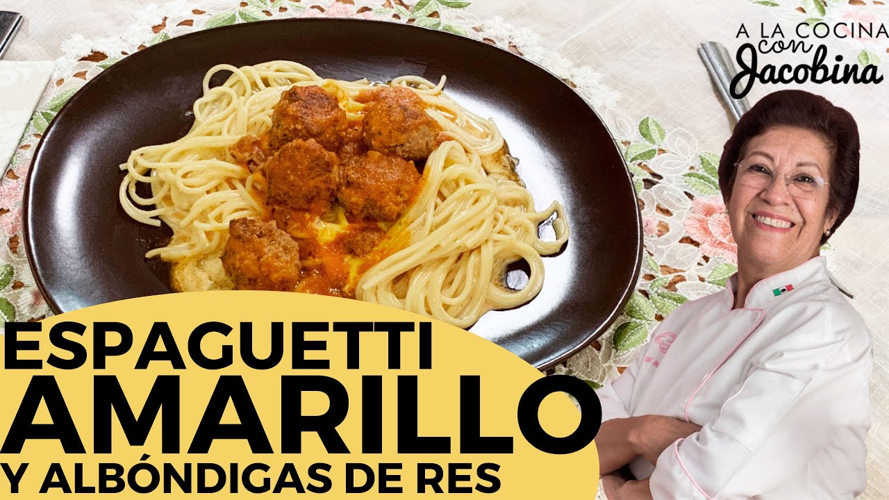 COMO HACER ESPAGUETI AMARILLO FÁCIL Y RICO | COMO HACER ALBÓNDIGAS DE RES FÁCIL Y RICO