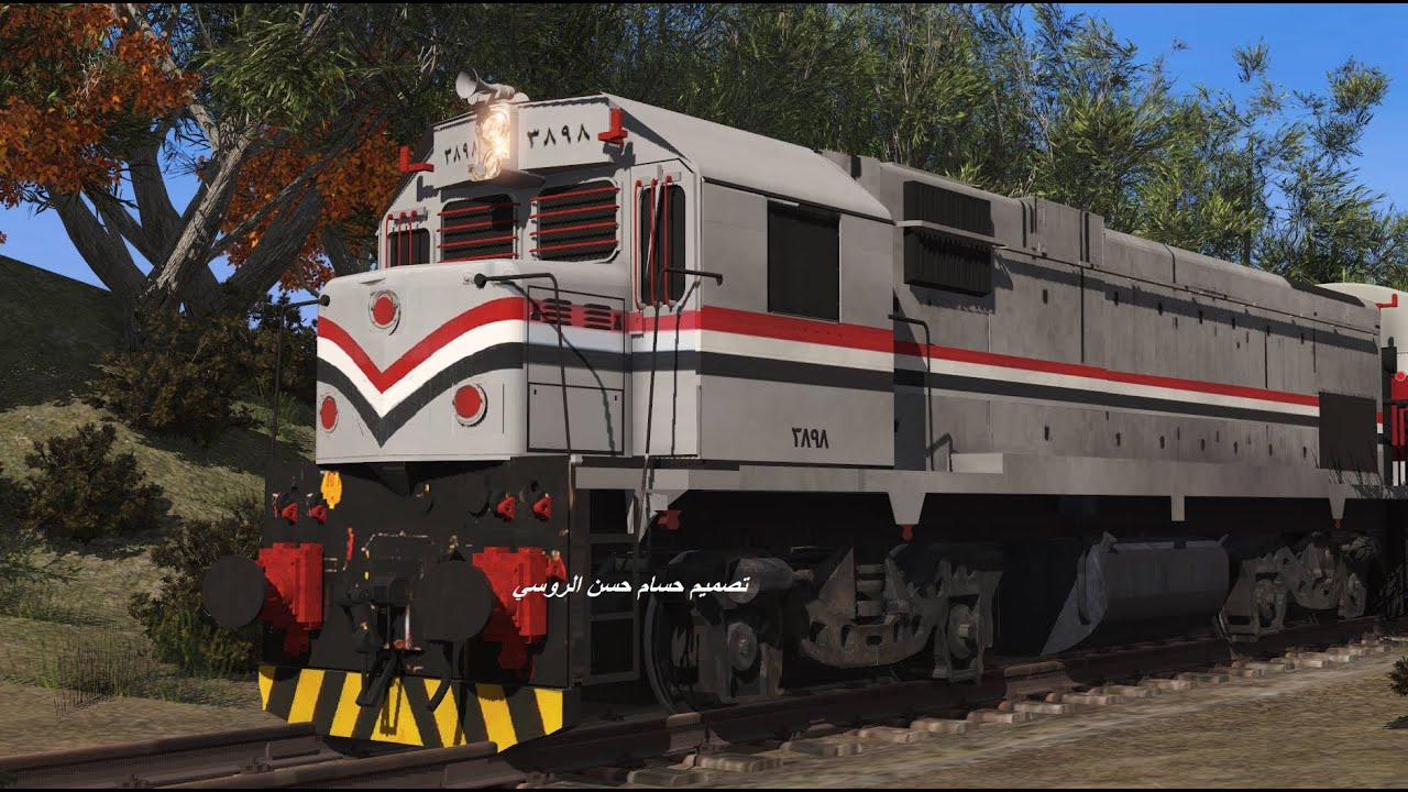 سكك حديد مصر رحلة بجرار كندي وسط البيوت بسرعات عالية داخل محاكي Trainz 2022 -emd g22w-ac-trainz 2022