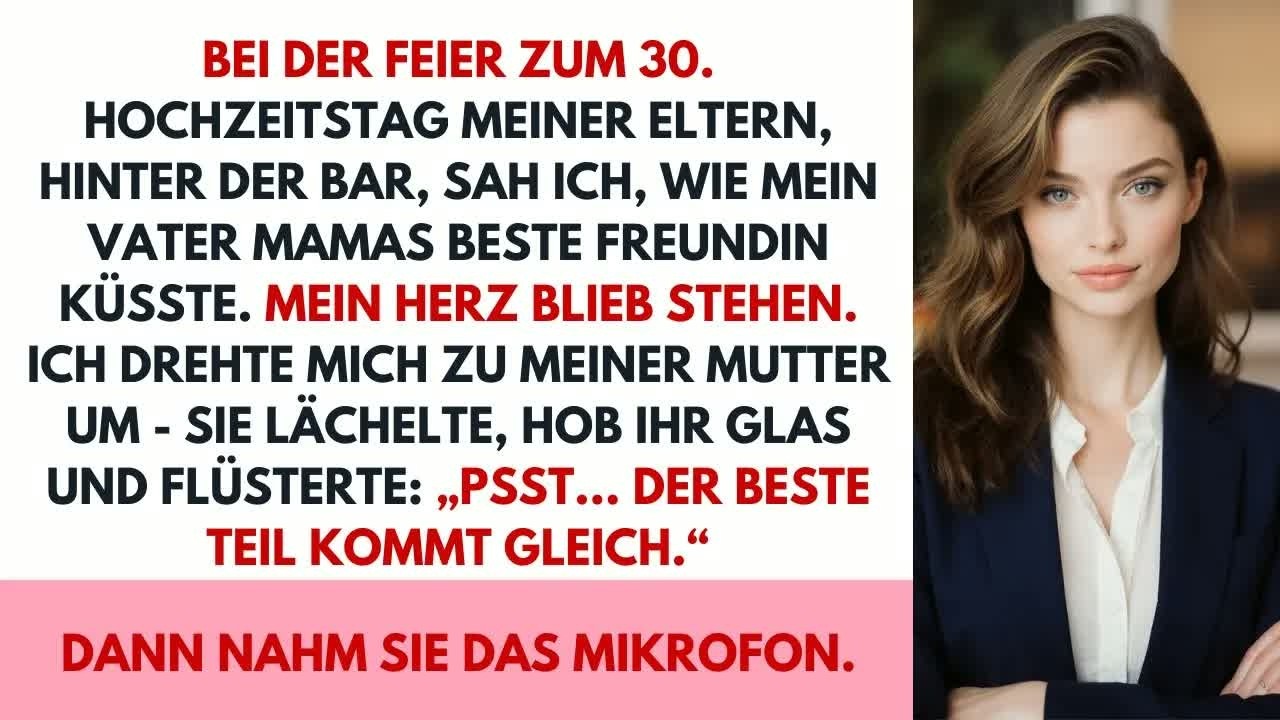 Auf der Party sah ich Dad ihre beste Freundin küssen – Mom flüsterte： „Pssst… das Beste kommt no