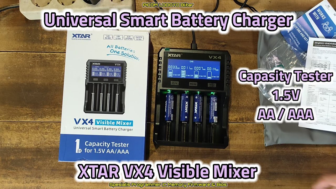 XTAR VX4 Visible Mixer Universal Smart Battery Charger 1st Capasity Tester For 1.5V AA / AAA