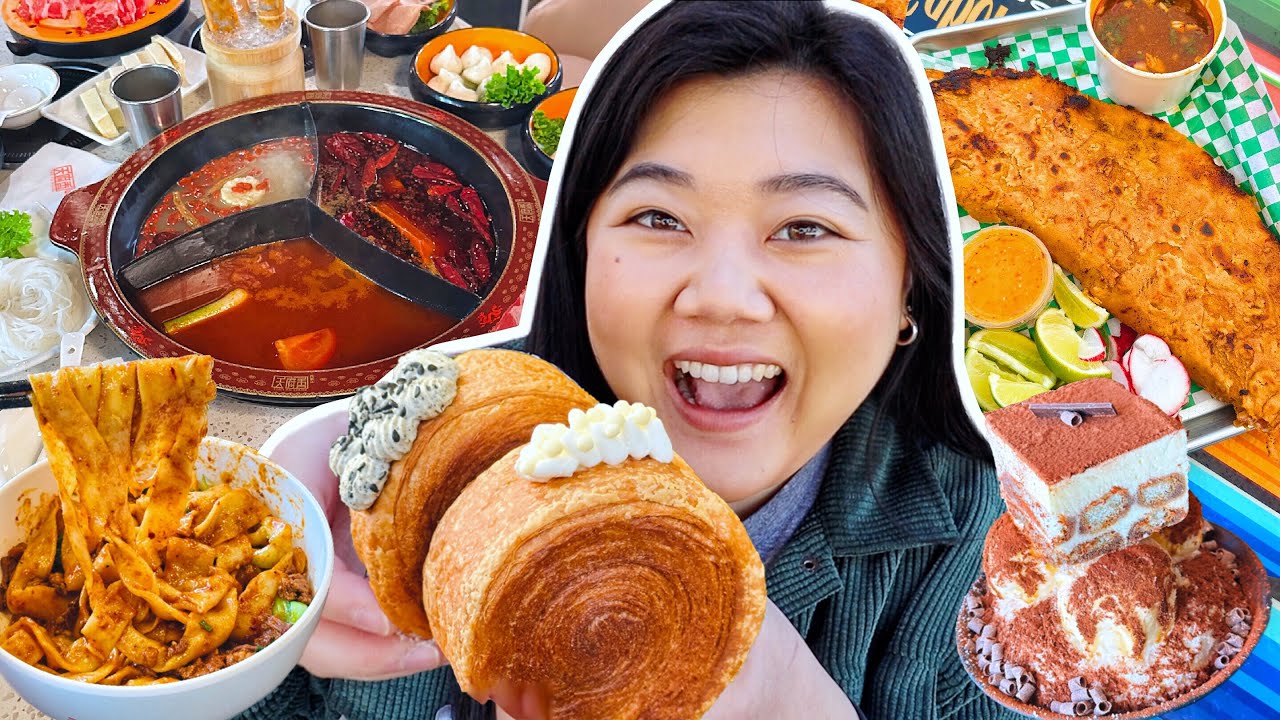 Trying NEW BAY AREA EATS! South Bay Food Tour (spiral croissants, giant birria taco + more 😋)