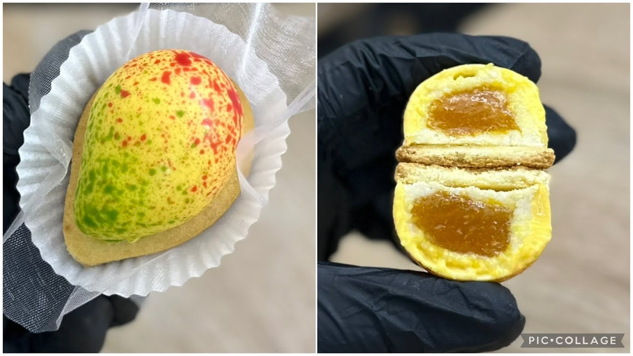 حلويات عيد الفطر | طرومبلوي المانڤا 🥭 بدون الة القطيفة و بنوعين من الحشوات .