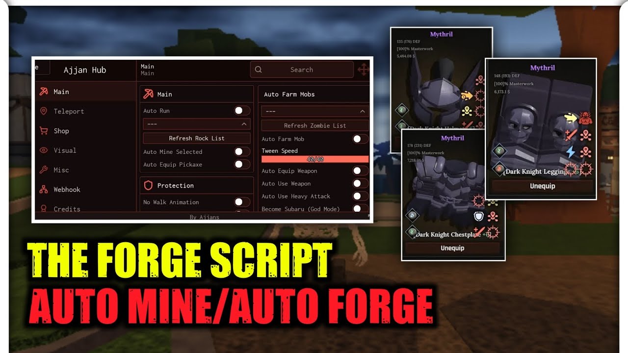 The Forge Script Hack Auto Farm Mine, Auto Forge, Auto Mobs | Mobile & Pc
