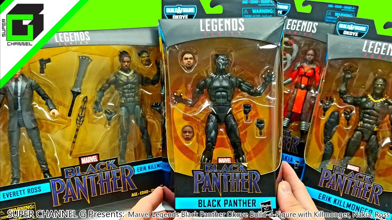 Marvel Legends BLACK PANTHER Complete Set, Killmonger 2 pack TARGET exclusive by Hasbro OKOYE BAF