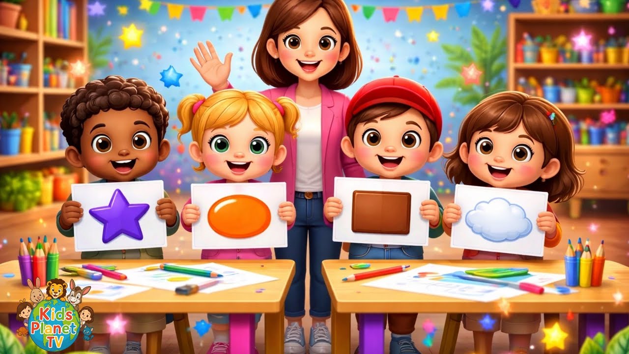 I like To Draw | Colors Song |Shape song |Learn shapes |Super Simple song @KidsPlanetTv9 