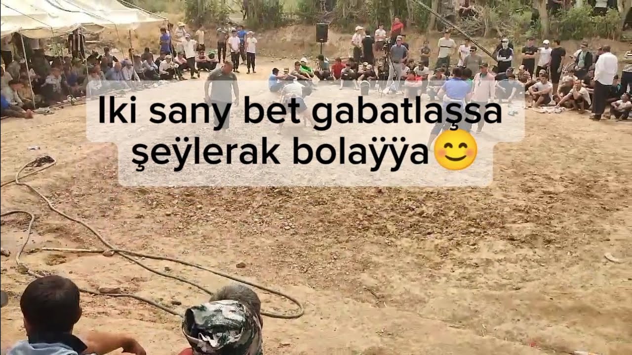 Meylis Palwan vs Yusup Palwan .Tagtabazar gores. Okuz bayragyna goresyaler. Belt wrestling.