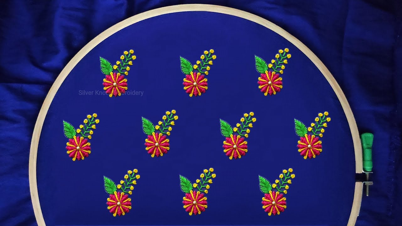 All Over Butti Design Using Spider web stitch | Butti Design For Stitched Blouse / Dresses