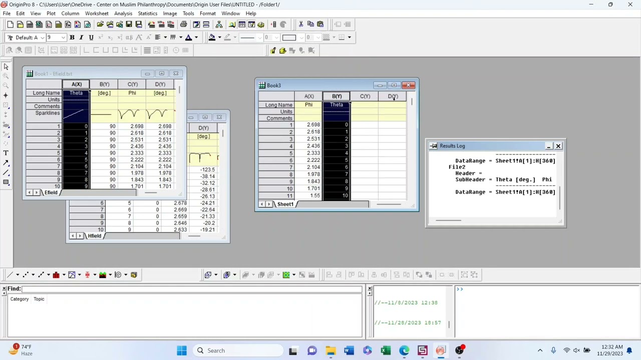 Radiation Pattern Plotting Using Origin Pro 8