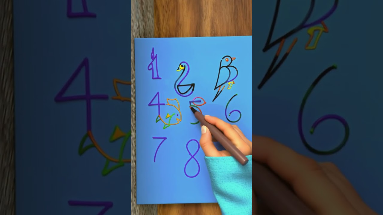 Number Doodles Fun! 🔢🎨 Turn Numbers into Art! ✨