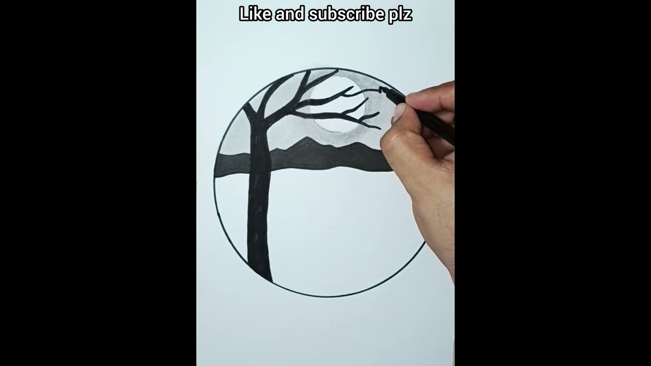 Circle drawing | Scenery drawing #shorts #drawing #circledrawing #pencildrawing #scenerydrawing
