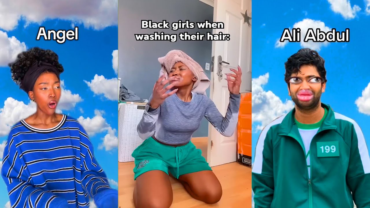 😂 Black Girls When Washing Their Hair | Zayaan Viral Funny TikToks With Kris, Eel & Others