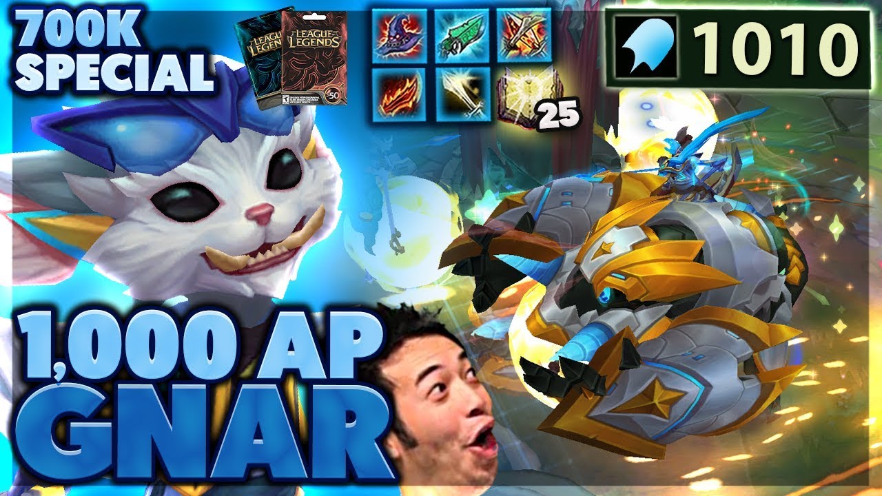 MAX ATTACK SPEED SUPER GALAXY GNAR | $1,000 GIVEAWAY | 1,000 AP GNAR - BunnyFuFuu
