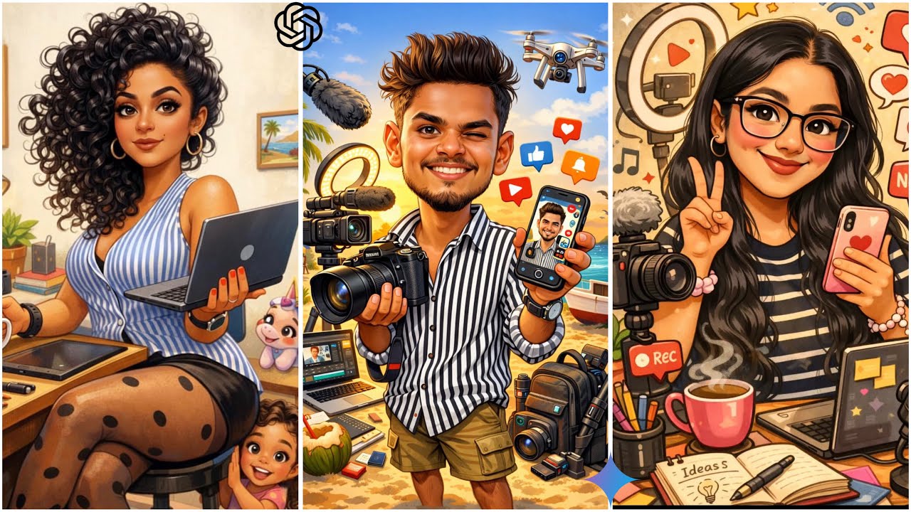 මේ වගේ සුපිරිම Photo එකක් තත්පර 10 න් හදා ගමු 😍 - How to Create AI Caricature Photos Like This 