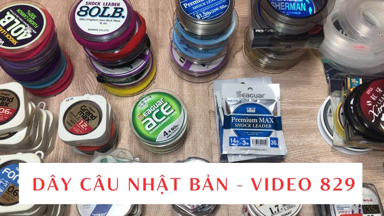 Đồ Câu Nhật :Dây Flourocacbon, Shock Leader, Dây Câu Biển, Grandmax, Toray, Sunline - Video 829