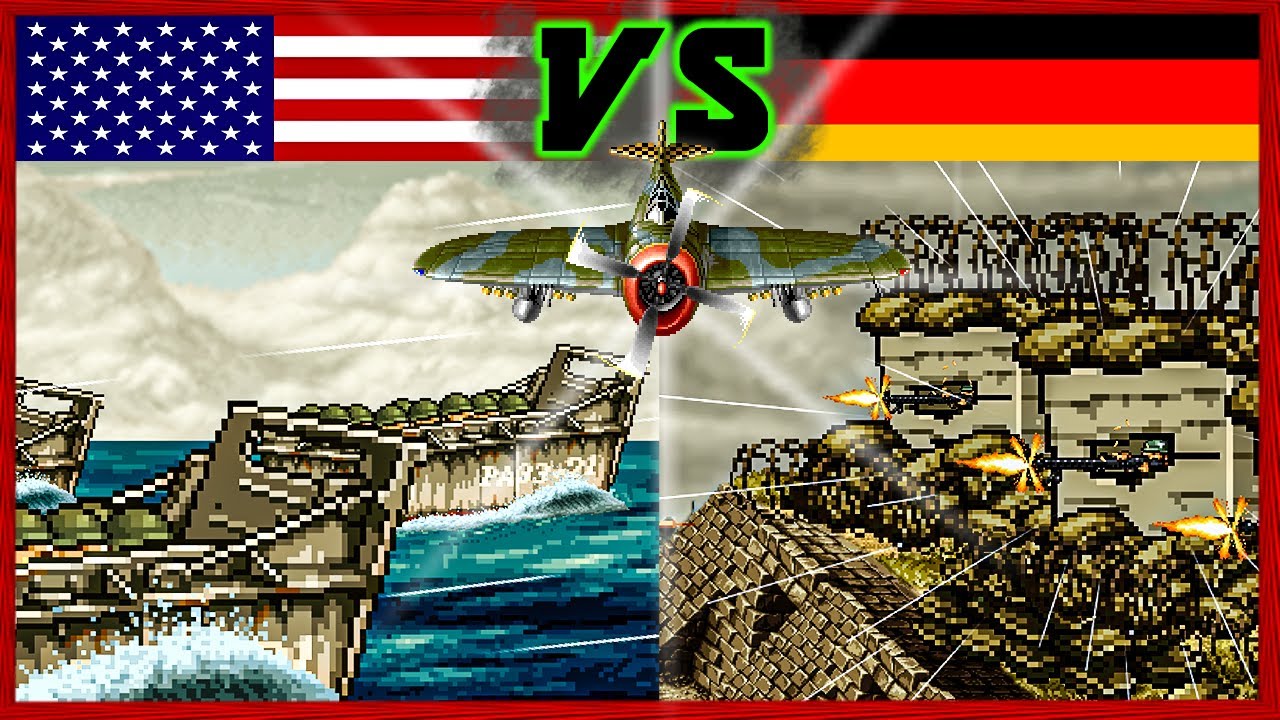 WW2-DESEMBARCO de NORMANDíA :DIA D- OMAHA BEACH(Animación estilo Metal Slug)