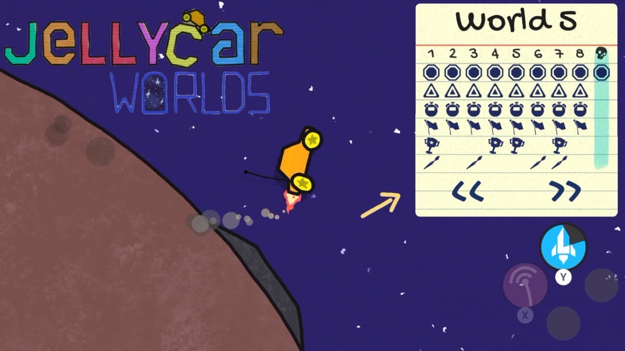 Jellycar Worlds: World 5 "Blast Off" Walkthrough