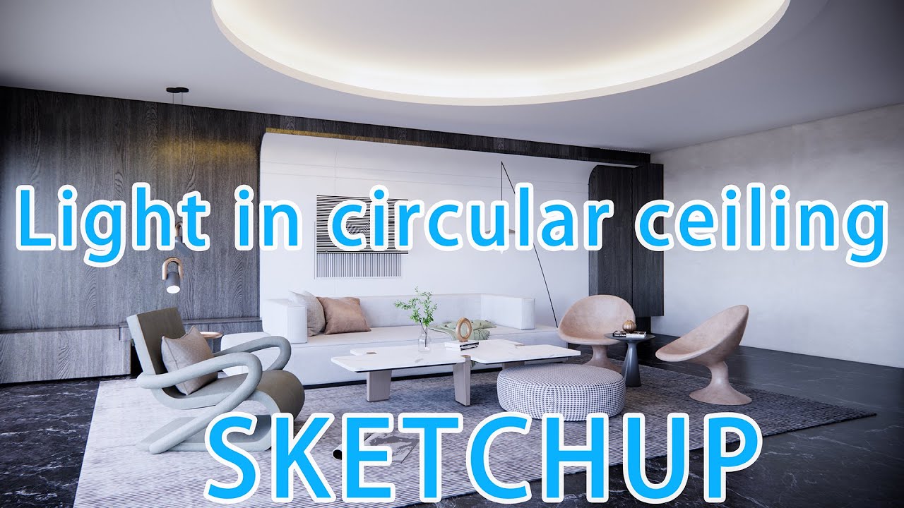 [ REQUEST Tutorial ]3DMODEL download | How to add round light in circular ceiling(Sketchup& Enscape)