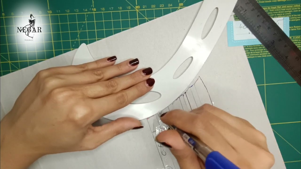 رسم الگوی دامن با برش افقی (دامن یوک دار)👗