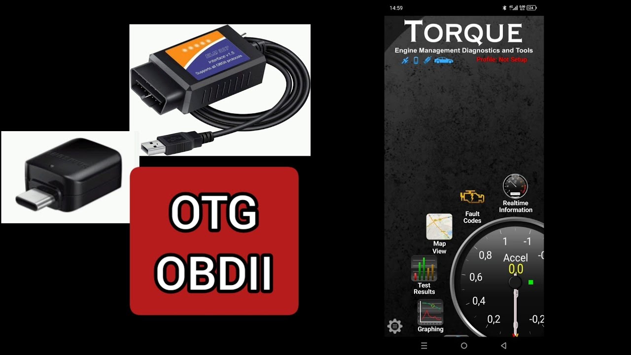 OTG USB OBD II 🚗 Torque | كيفية استخدام دياكن ستيك عن طريق مدخل الهاتف