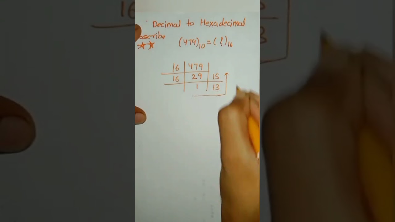 decimal to hexadecimal #mca #computerscience #shorts