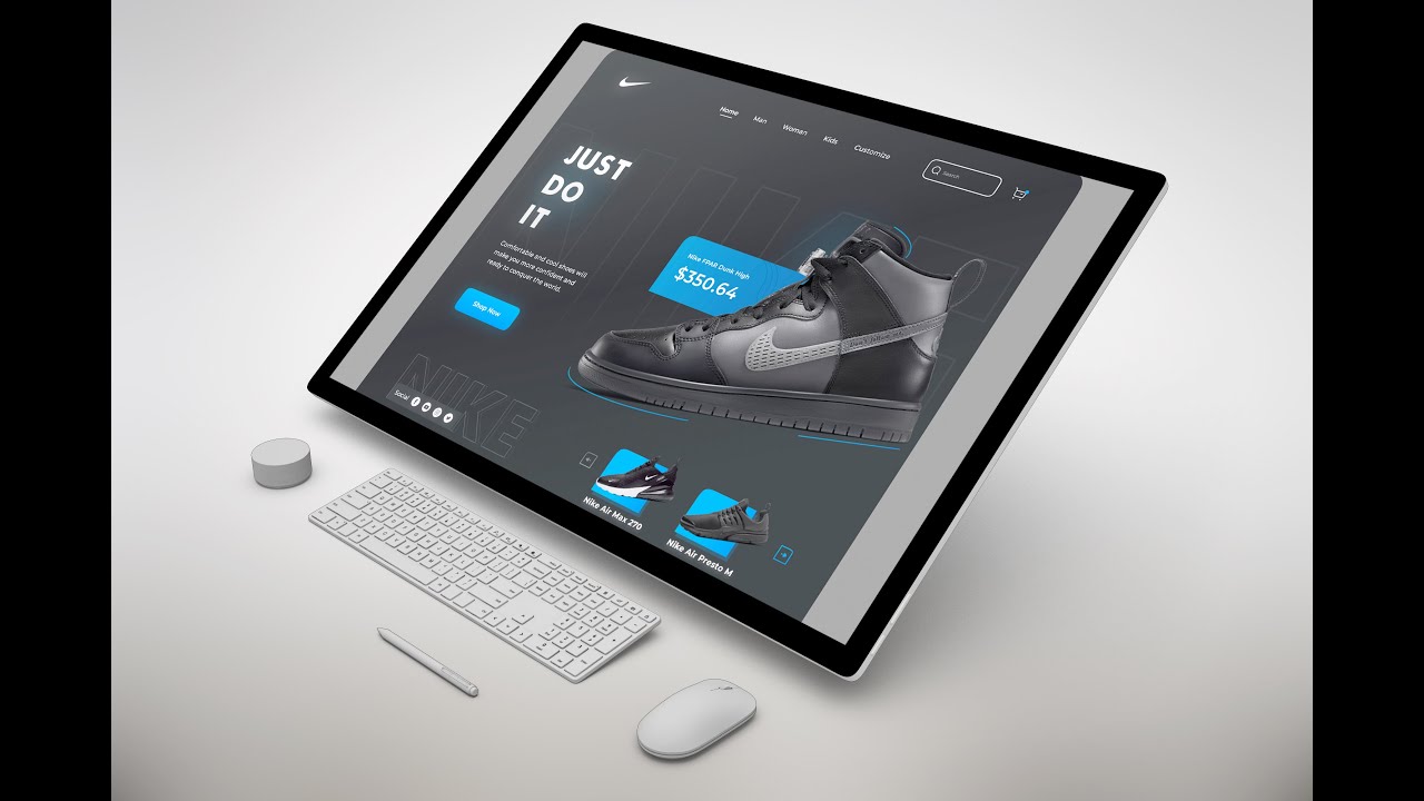 Design Nike Web UI Design in Adobe xd | Ecommerce Web UI Design | By Designing tutorials