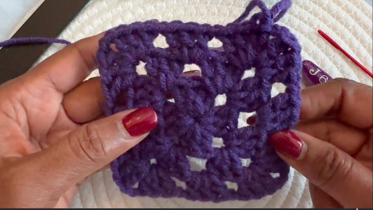 😃💜🧶 Как приготовить - Традиционный бабушкин квадрат (медленная версия)