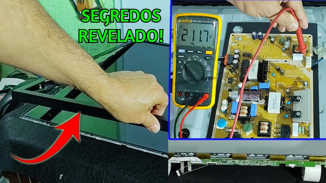 Tv Samsung UN40J5290, só tem áudio, tela apagada, como trocar as barras de leds