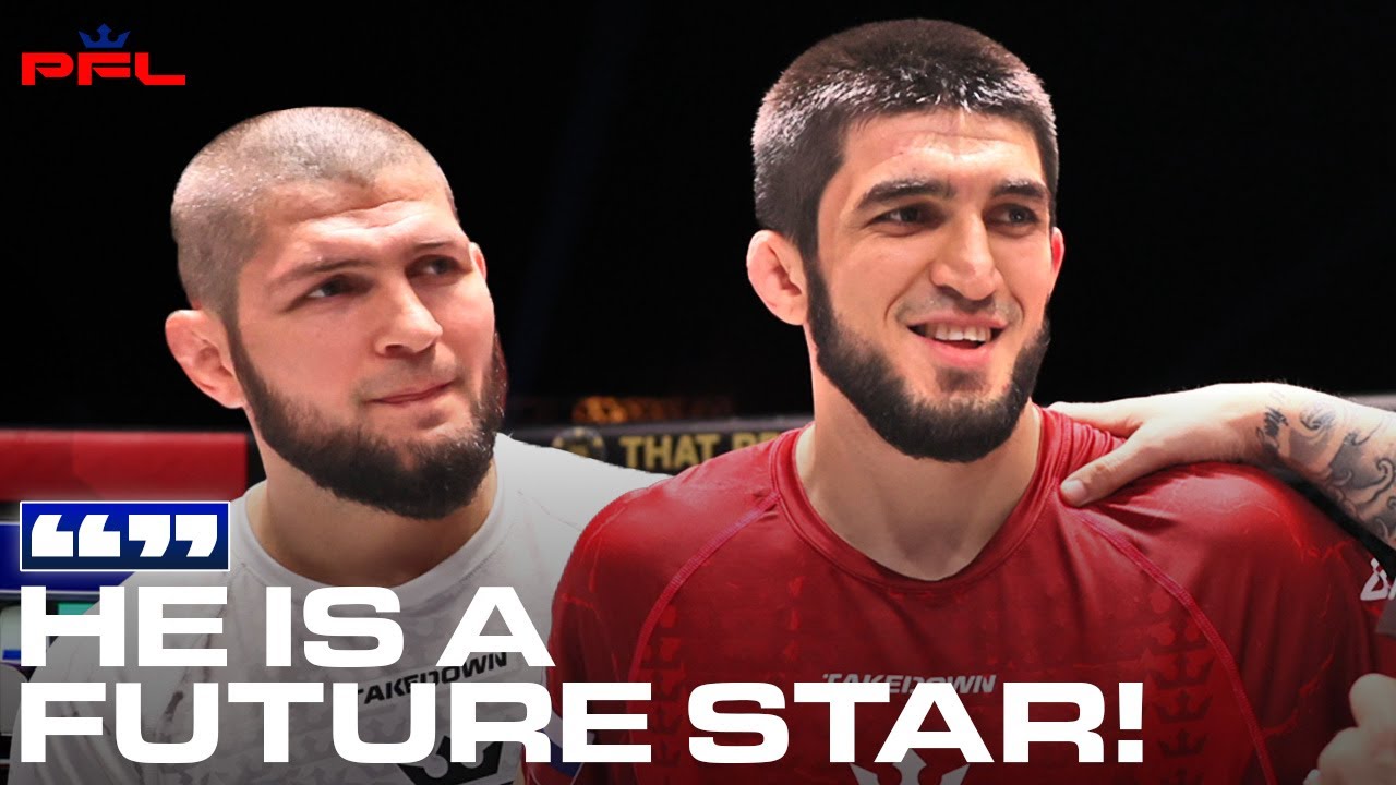 Coach Khabib Sees A Lot Of Potential In Amru Magomedov! | Post-Fight Interview | PFL Dubai