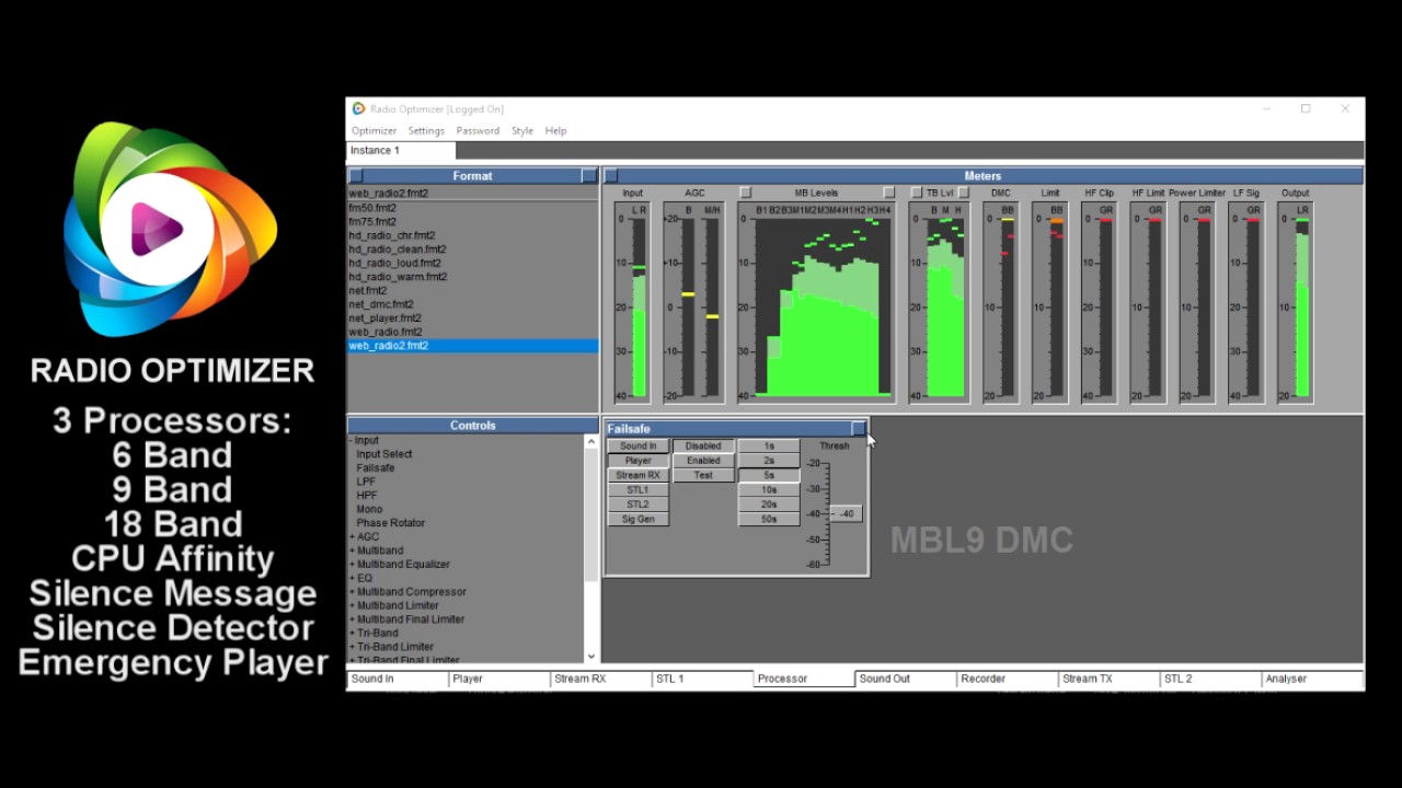 RADIO OPTIMIZER 7.0.3 Sound Processing Software for AM FM DAB+ Web and TV