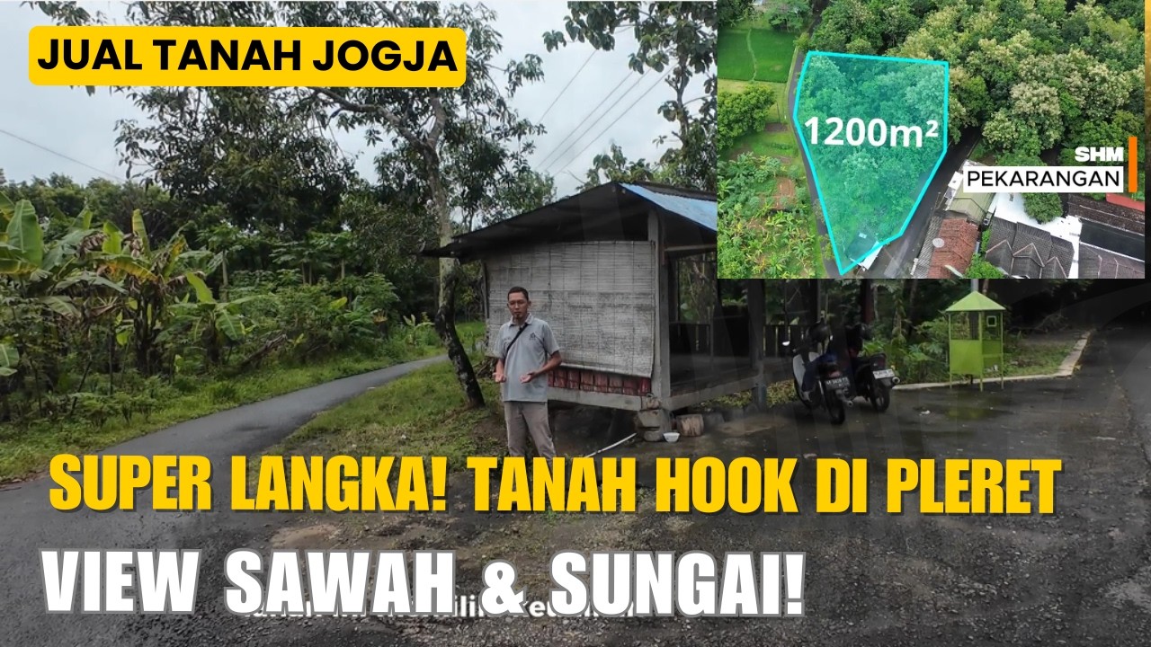 EPS 630 TANAH HOOK 1.200M² DI BANTUL - 2 MUKA JALAN, PERBATASAN 3 KELURAHAN, VIEW SAWAH & SUNGAI!