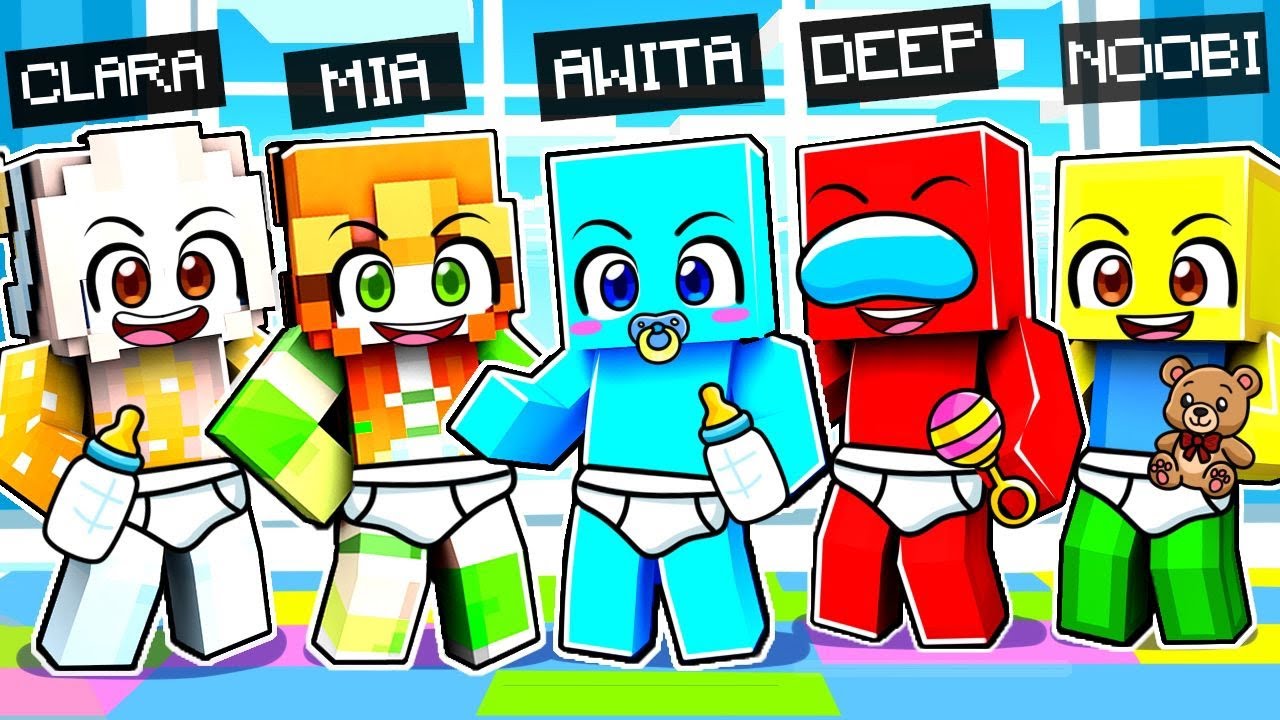 Sobreviviendo en UN BLOQUE de la GUARDERÍA en Minecraft!