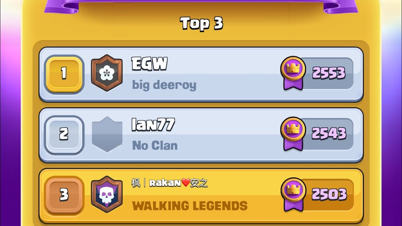 🏆 Top 3 Global!! وصلت الثالث عالميًا 😱كلاش رويال 