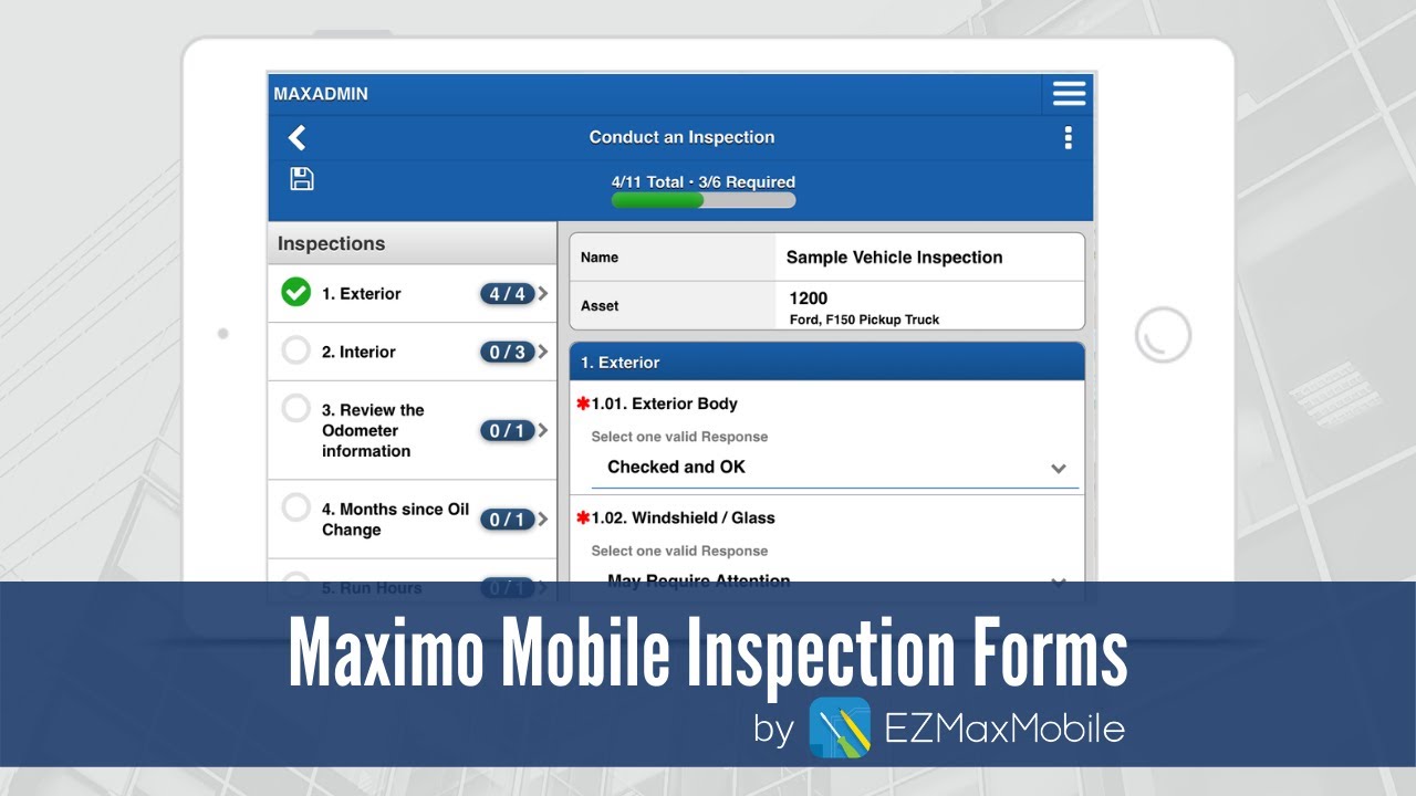 Maximo Mobile Inspection Forms by EZMaxMobile