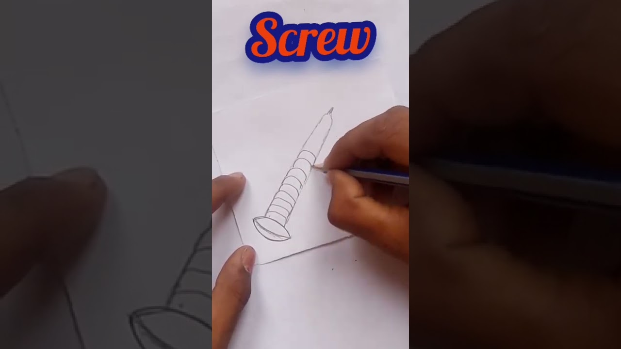Screw drawing | How to draw a Screw #shorts