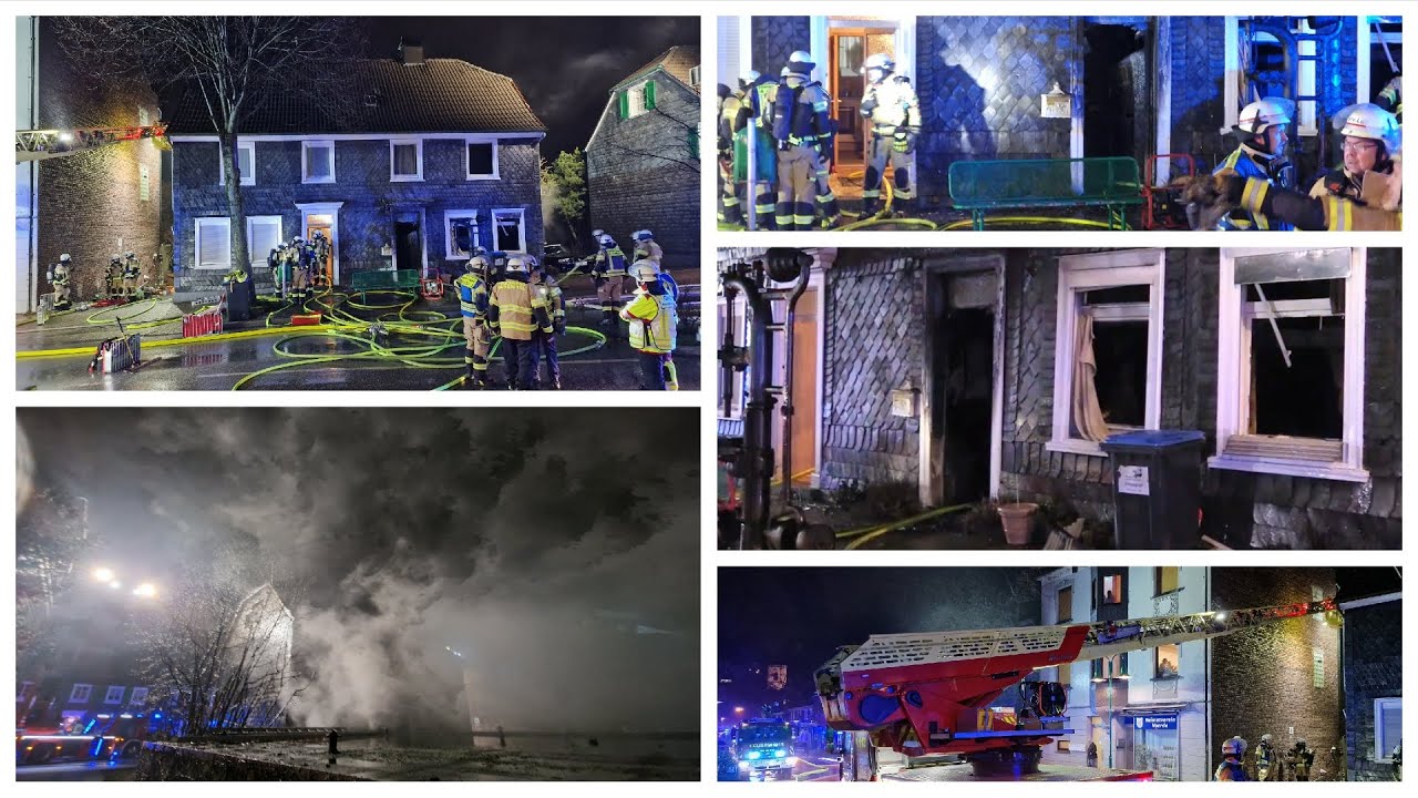 Fünf Verletzte bei Wohnhausbrand in Ennepetal-Voerde - Großeinsatz für die Feuerwehr