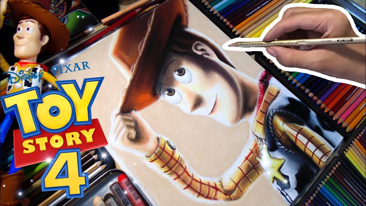 DIBUJANDO A WOODY TOY STORY 4 POSTER PIXAR ( DISNEY PIXAR ) DRAWING WOODY