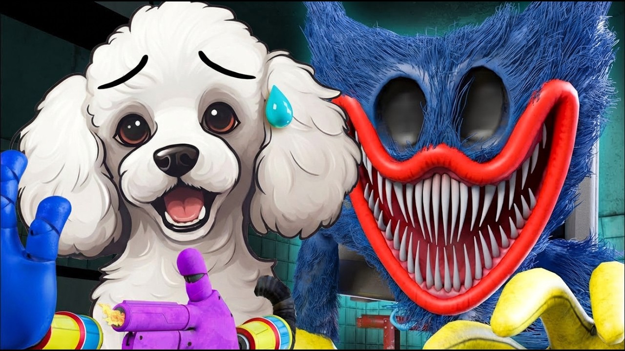 na Pudlíka útočí zlý huggy wuggy z noční můry v chapter 3 👻🐩(poppy playtime 5)