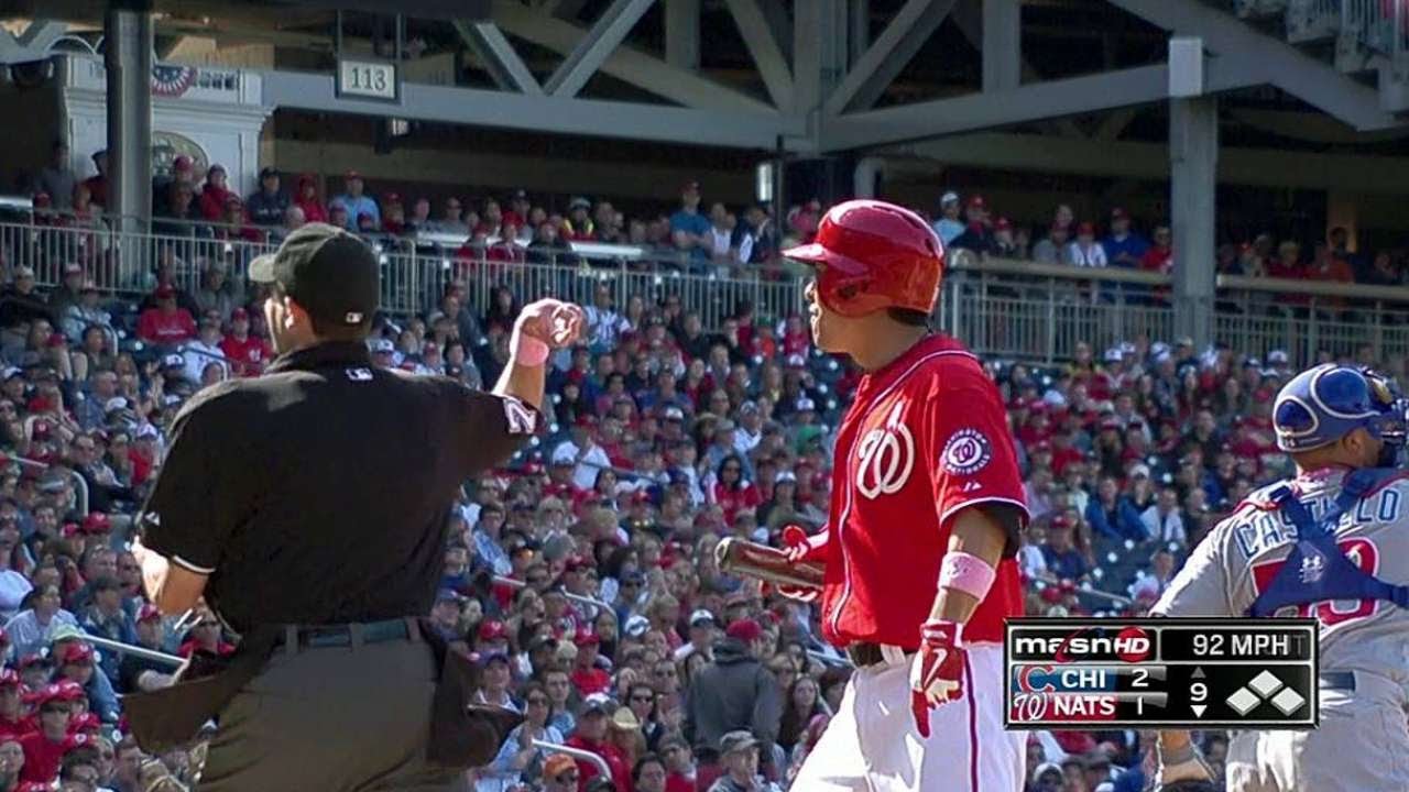 CHC@WSH: Suzuki ejected after disputing strike call