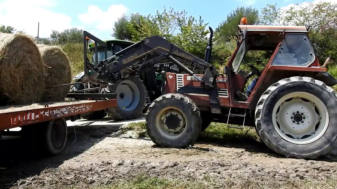 Raccolta e stoccaggio rotoli fieno 2° taglio  . Fiatagri-Deutz-Fahr [AZ. AGR. RANALLI E CAVALLUCCI]