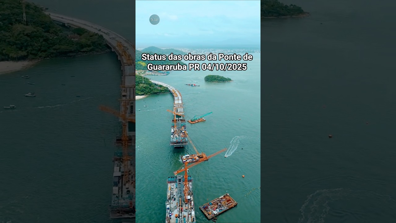 Obras da Ponte de Guaratuba PR em  04/10/2025