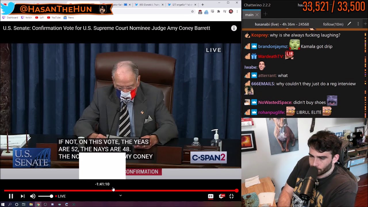 Hasan watches the death of democracy live on C-SPAN2