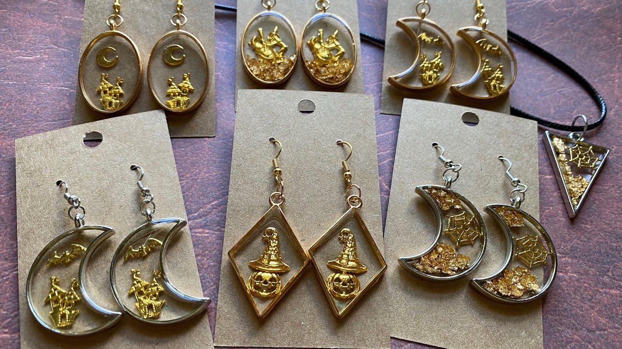 Halloween UV Resin Earring Tutorial Using Bezels