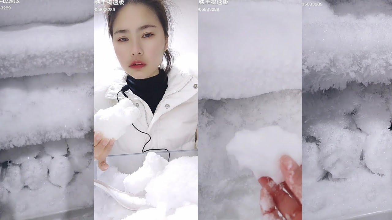[BiteOnly] || Deep Freezer Frost Big Squeaky bites || Eating From Freezer ||