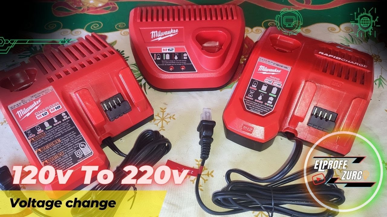 ⚡ Conversión de voltaje de 120v a 220v AC de cargador milwaukee M12 M18 como el RAPID CHARGE