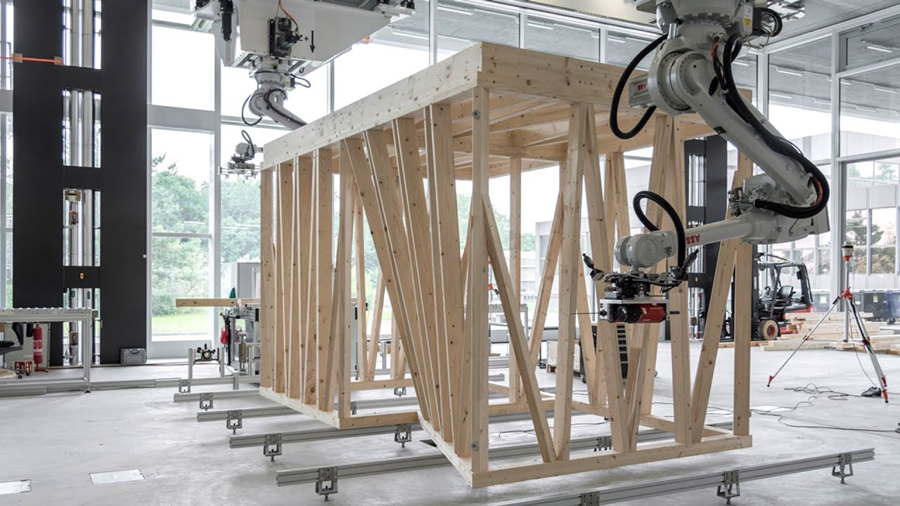 Roboter kooperieren im Holzbau