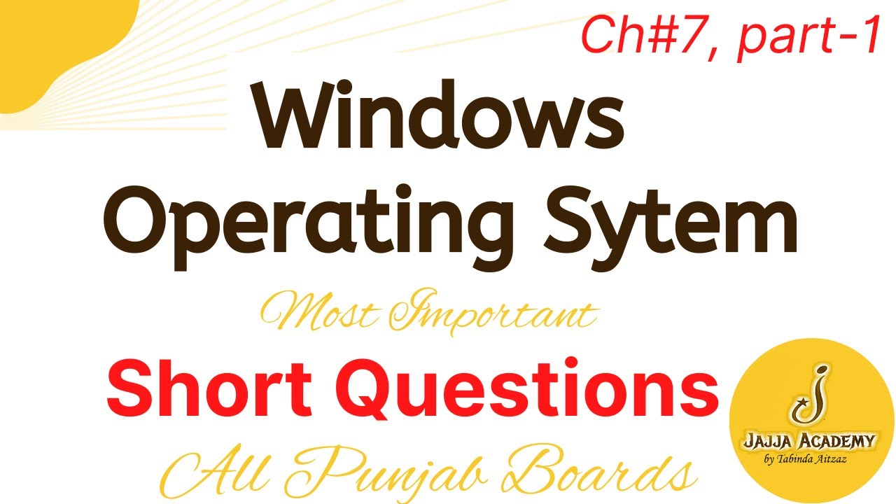 Windows Operating System Important Short Questions|11th Class Computer Guess Paper| All Punjab Board