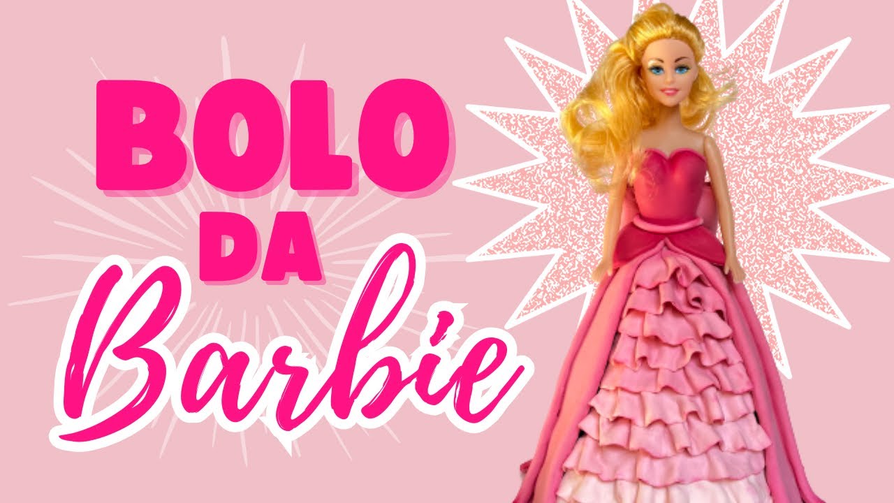 Bolo de Vestido da Barbie 💖 Com cobertura de Pasta Mágica ✨Passo a passo completo😍