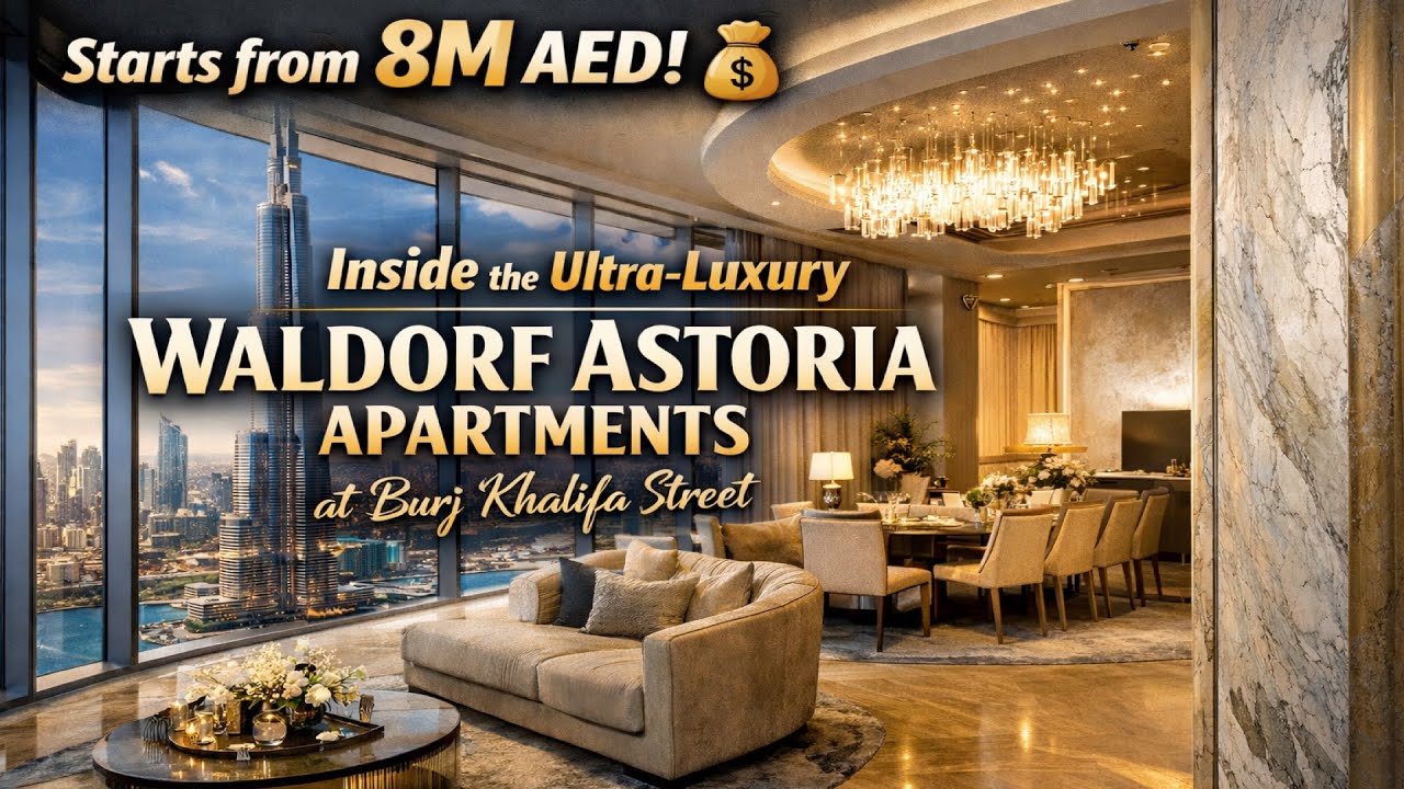Starts from 8M AED! 💰 Inside the Ultra-Luxury Waldorf Astoria Apartments at Burj Khalifa Street 